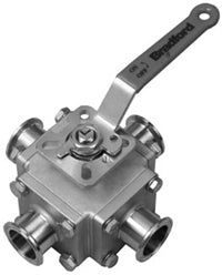 BV4S Multi-port 4-way Sanitary Stainless Steel Ball Valve